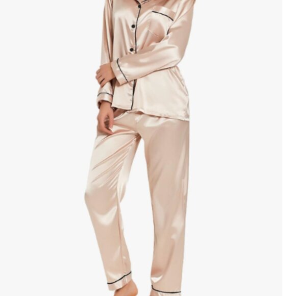 2 pack Elegant Satin Pajama Set for Women Size Small - Picture 2 of 11